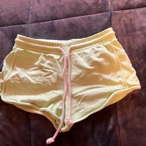 Neon green sweat shorts